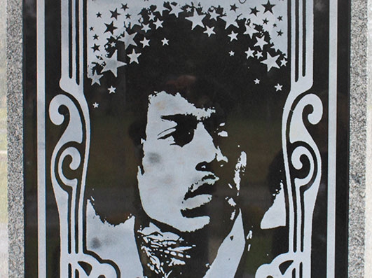 Voodoo Hendrix The Jimi Hendrix Memorial At Greenwood Memorial Park Renton Washington http www voodoohendrix com jimi hendrix memorial